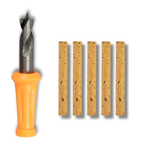 EUROKAN TACKLE Cork Drill with 5 Cork Sticks – 6mm or 8mm – Carp Fishing Pop-Up Bait Rig Tool Kit – UK Seller (5 Sticks and Drill (8mm))