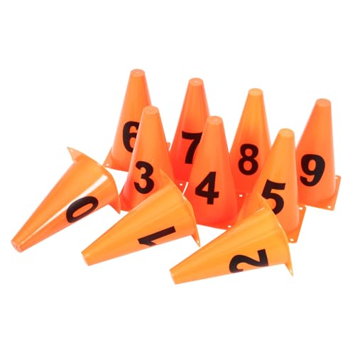 BESPORTBLE 1 Set Digital Logo Buckets Orange Cones for Soccer Sports Training Plastic Traffic Cones