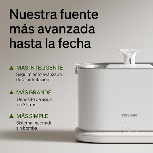 PETLIBRO Fuente para Gatos Mejorada, Dockstream 2 Smart App-Monitoring Fuente de Agua para Gatos, Bebedero Gato Automatico 3L, 5 GHz WiFi Dispensador Agua Perros Acero Inoxidable en Interiores, Blanco - imagen 4