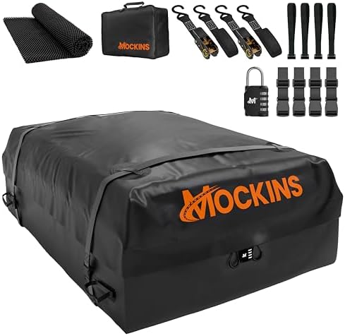 Mockins 25 CuFt Waterproof Rooftop Cargo Bag for Top of Car 60"x4...