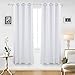 Deconovo Heavy Microfiber Blackout Shades with Triple-pass Coating Back Layer Grommet Blackout Curtains Thermal Insulated Room Darkening Curtains for Bedroom 52W x 63L Inch White 1 Pair