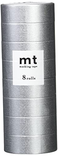 カモ井加工紙(Kamoi Kakoshi) mt マスキングテープ 8P 幅15mm×7m ５３３ 高輝度シルバー MT08P533のサムネイル