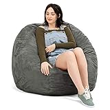 Jaxx Saxx 4 Ft Plush Round Bean Bag, 4-Foot, Microsuede Charcoal