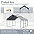 RITERYIFER 10x15FT Carport - Heavy Duty Canopy with Reinforced Galvanized Steel Frame & Roof, All-Weather Metal Car Port for 1 Car, Boats, Tractors, Pickup Trucks or Party Shelter