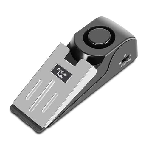HERCHR Alarme D'arrêt De Porte, Paquet De 2 120DB Fort 3 Niveaux De Sensibilité Alarme De Cales De Porte Portable Voyage Hôtel Sécurité Butoir De Porte Alerte D'entrée Alarme D'arrêt De Porte
