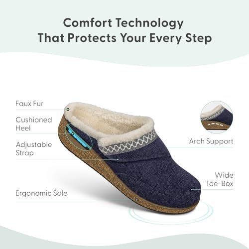 Orthofeet Women's Orthopedic Slippers for Plantar Fasciitis Relief Clara3