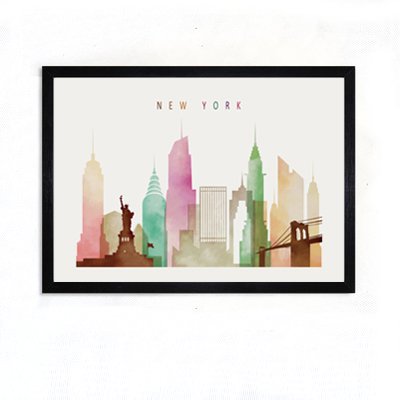 Amazon.co.jp: CoFun Art 都市の水彩画 すい絵風景画 現代壁の絵