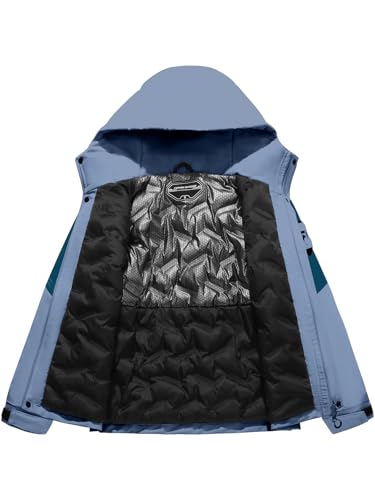 Jsslaik Jaqueta de inverno para meninos - Nível 4 à prova de vento à prova d'água - Casaco leve tér