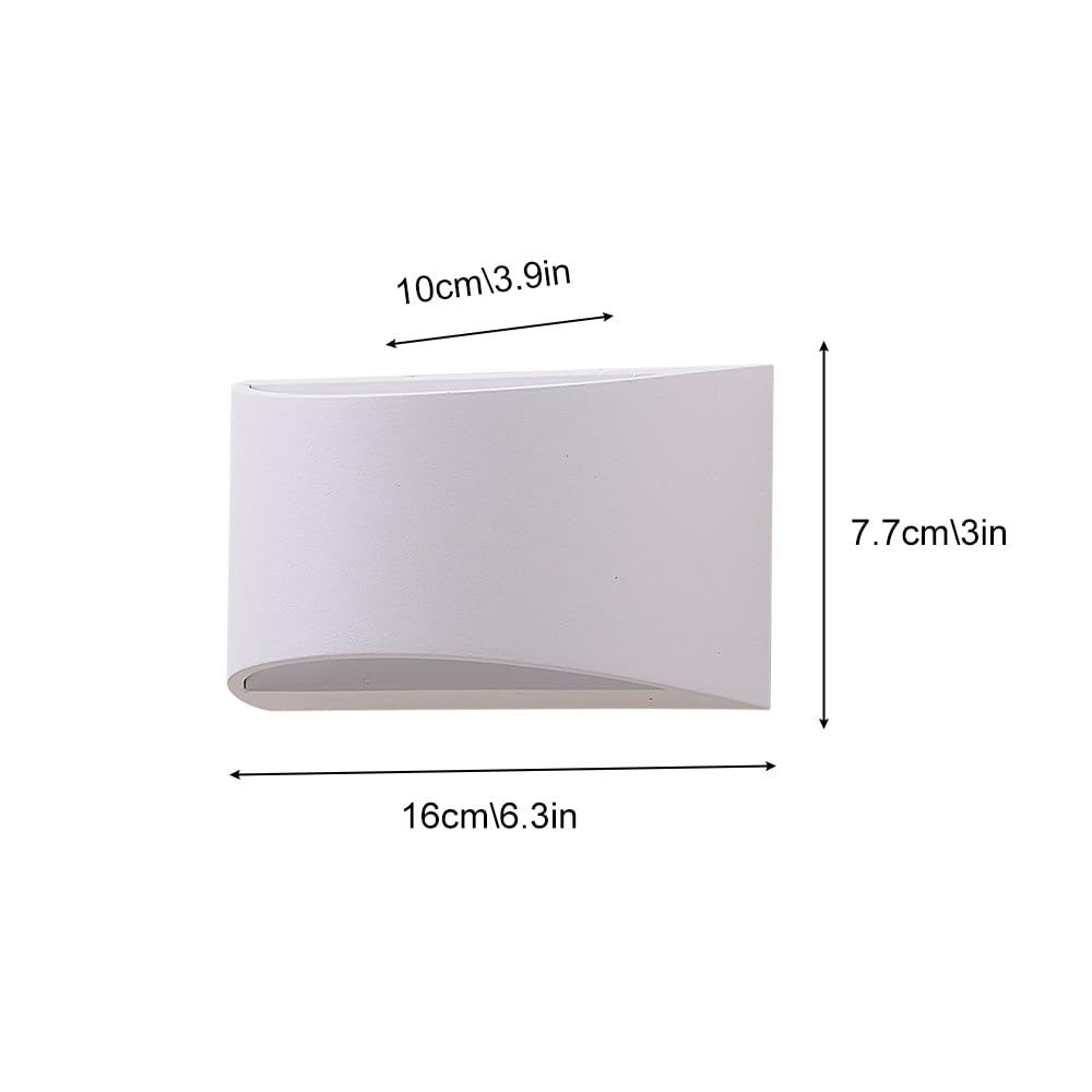 Jadssox Aplique de Pared LED Moderno, Luces de Pared Interiores Cableadas de 12 W, luz de Montaje en Pared de Aluminio para Interiores, para Sala de Estar, Dormitorio, Pasillo (Blanco)
