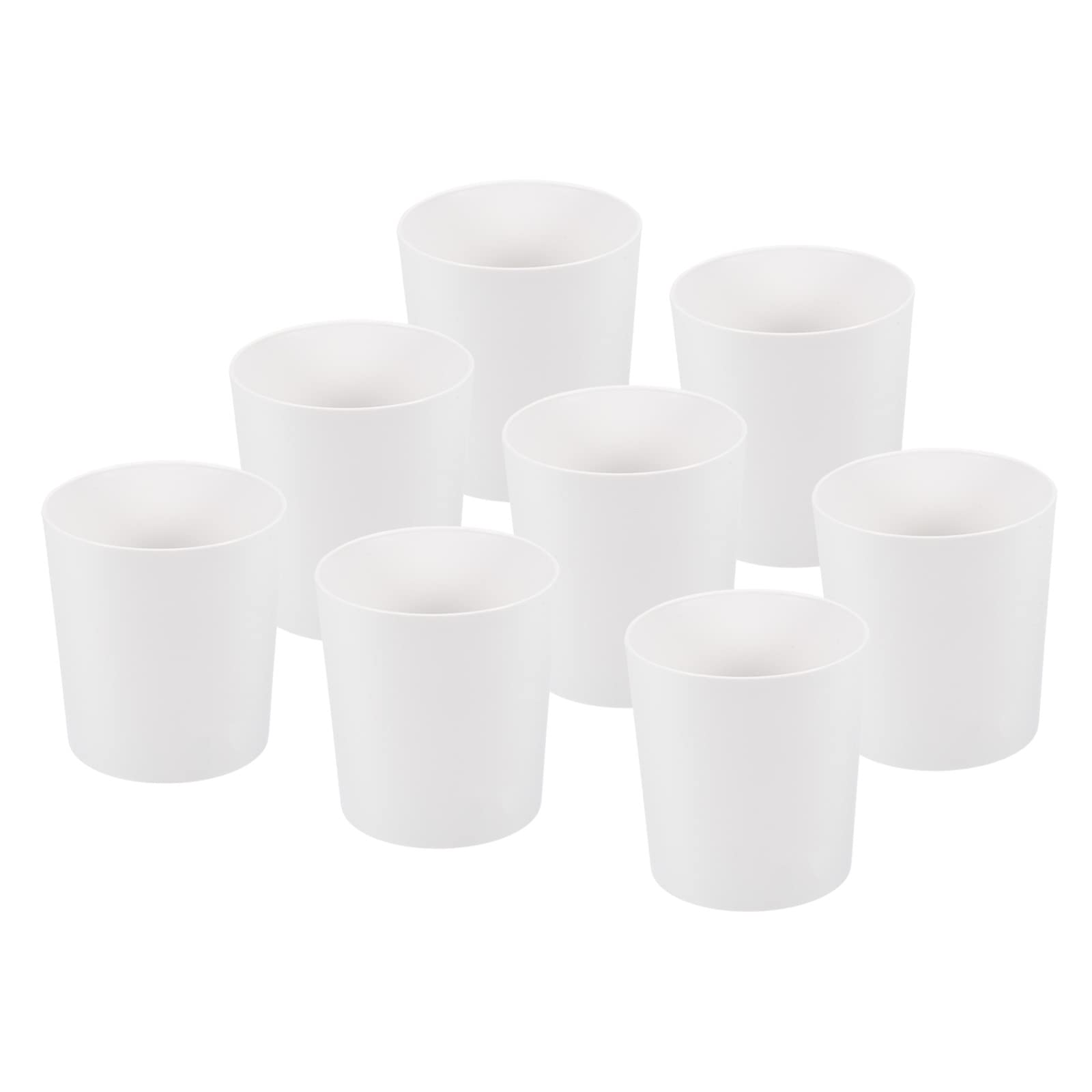 PATIKIL 4 Inch Plastic Plant Pot, 8 Pack Round Flower Planter Container for Indoor Outdoor, White