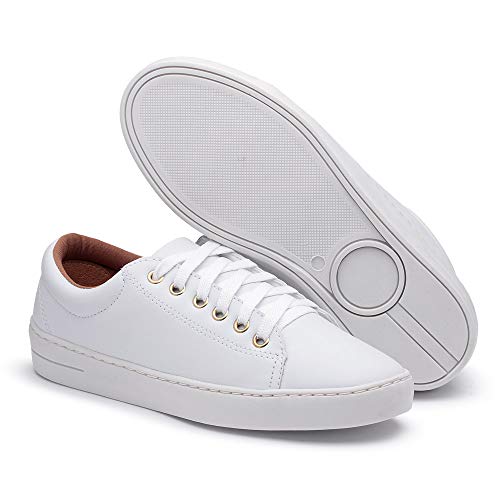 Tênis Casual Basico Feminino com Sola Borracha Costurada e Cardarço