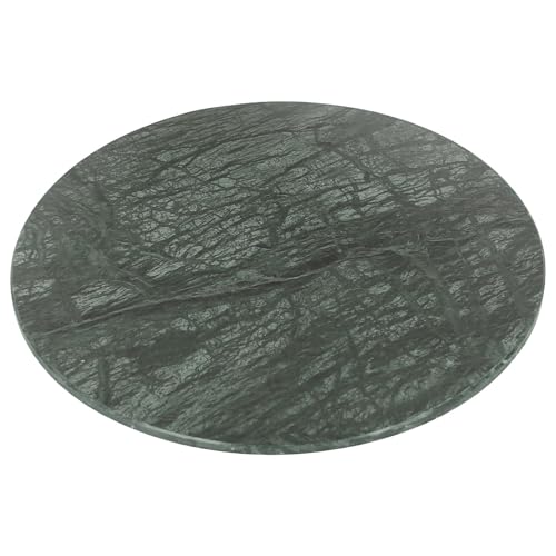 Argon Tableware Marble Chopping Board - 30cm - Green - Round Cutting Board Solid Worktop Protector Mat Serving Platter for Slicing Vegetables, Cutting Meat, Meal Preparation