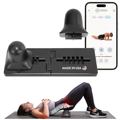 Image of Thrival Ballhead - Fully Adjustable Psoas Muscle Release Tool with Thrival App for Hip Flexor, Glute, Iliacus, and Neck Pain - Lower Back Pain Relief, Trigger Point & Myofascial Release - Carbon Black
