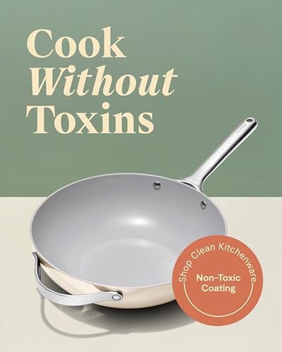 Caraway Non-Stick Stir Fry Pan - 12” Wok-Inspired Pan - Free From Forever Chemicals - High-Sloped Walls - Stainless Steel Handles - Sage - Thumbnail 5