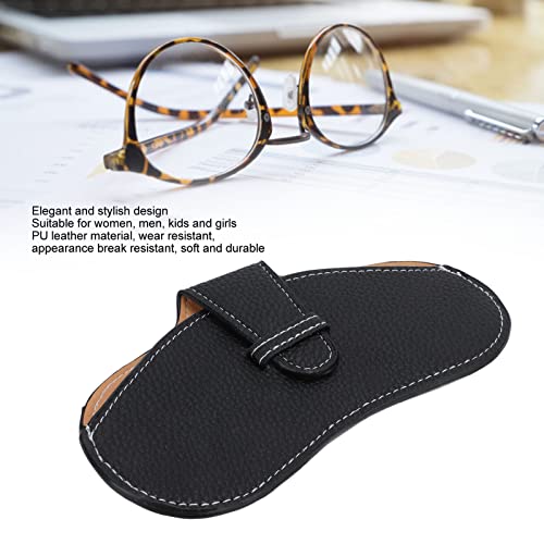 Image of Leather Sunglasses Case, Portable Soft Leather Sunglasses Bag, Flexible Sunglasses Pouch Slim Case for Men and Women(black)