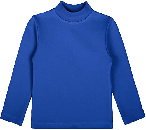 Image of Lilax Girls' Basic Long Sleeve Mock Turtleneck Cotton T-Shirt