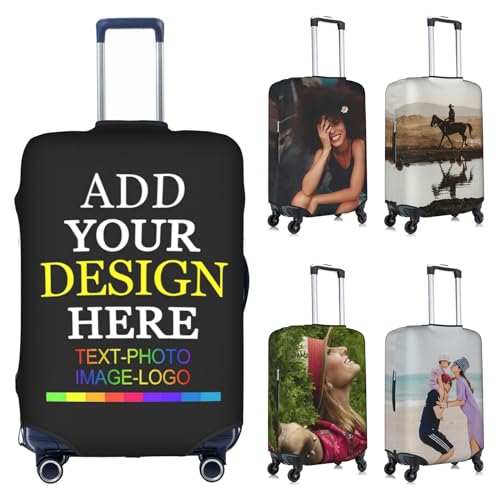 Customized Travel Luggage Cover Personalized Add Your Photo Logo Name Protective Film Printing Elastic Washable Large 25-28 Inch