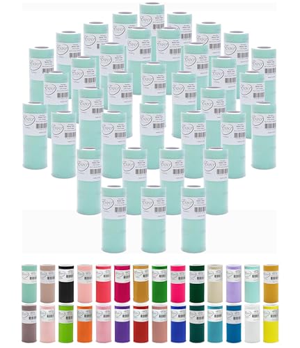 Image of Expo International Value Pack of Decorative Matte, 36 Rolls /Spools of 6 inch Tulle, 6 Inch x 25 Yards (Pack of 36), Aqua Blue