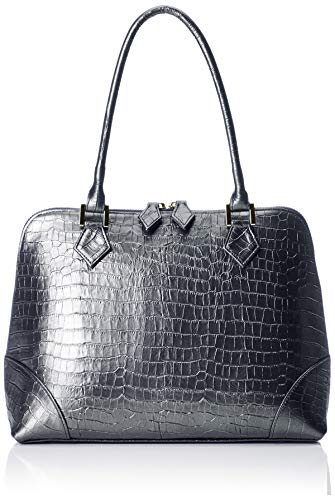 [ビアンコ] 牛革クロコ型押し ブガッティバッグ 牛革 クロコ 型押し 手提げ 国産 日本製 本革 レザー 上品 パーティー フォーマル ワイン チョコ ネイビー ガンメタ クロ ガンメタルのサムネイル