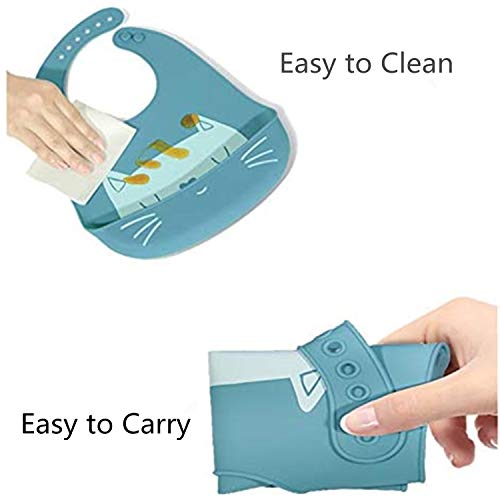 RIGHTWELL Babyslabbetjes van silicone, waterdicht, 3 stuks, met 6 verstelbare toetsen, uniseks, voor ontwenen, BPA-vrij… - Image 7