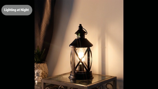 Image of TRIROCKS Battery Powered Metal Lamp 10'' Tall Decorative Cordless Table Lamps LED Edison Lights Hanging Lamps with Metal Hook for Home Decor Patio Garden Wedding Parties Indoor Outdoor(Black)