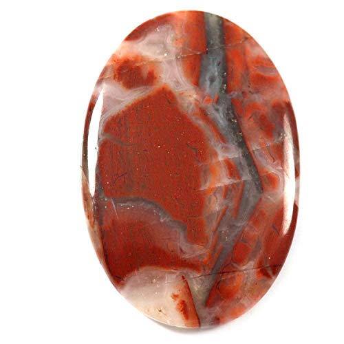 Cabochon jaspe rouge naturel de 42,25 ct en forme ovale pour création