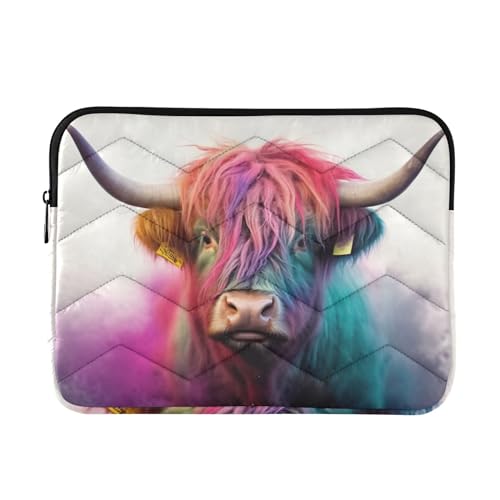 Funda para portátil Highland Cow 13-14 pulgadas resistente al agua miniatura 1