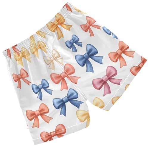 Pigsaly Boys Swim Trunks Colored Bows Watercolor Boys Board Shorts Swimsuit Swimwear Summer Bathing Suit 5T Multicolor2