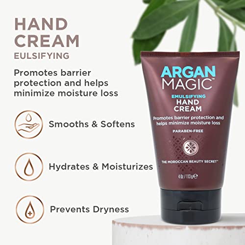Argan Magic Emulsifying Hand Cream - Hydrating And Moisturizing Hand Cream | Enriched With Argan Oil, Vitamin E, And Chamomile | Made In Usa | Paraben Free | Cruelty Free (4 Ounce / 113 Gram) #TOP2
