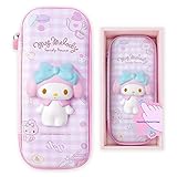 MEADOW Kawaii Pencil Case, Squishy Cute Anime Cosmetic Bag Pouch (Pink)