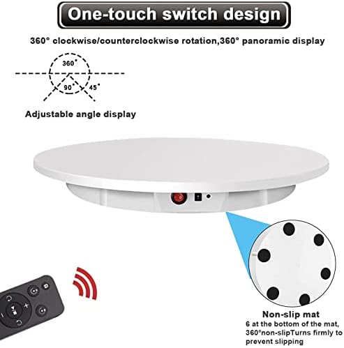 Motorized Rotating Display Stand with Remote Control, Heavy-Duty Electric Turntable for Professional Product Photography and Showcase