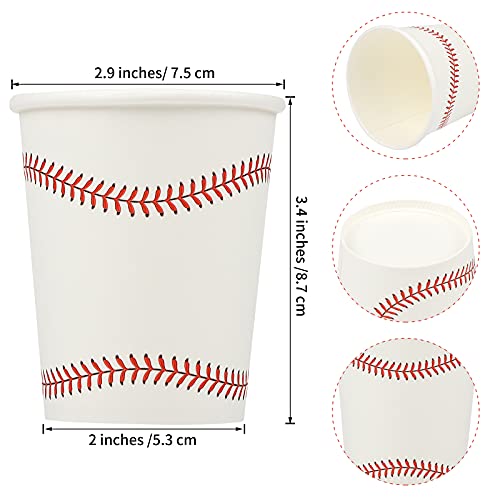 Durony DY0193 48 Pack Baseball Party Cups 9 Ounce Baseball Themed Disposable Paper Cups Supplies Baseball Drinking Cups thumb #1