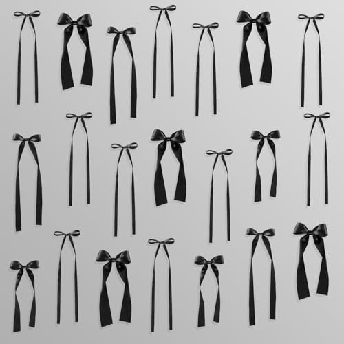 NatNarr 48PCS Black Bow Decor Ribbon Bow Wall Decor Ribbon Bows Decorations for Birthday Party Baby Shower Bridal Shower Wedding Bachelorette Women Girls Room Bedroom Garland Backdrop