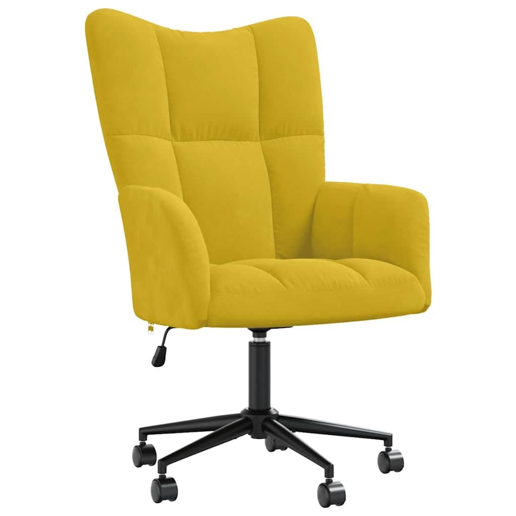 Sillón de relax de terciopelo amarillo mostaza, moderna silla de oficina ajustable con ruedas, sillón giratorio para salón, dormitorio, oficina, cómodo asiento interior para adultos