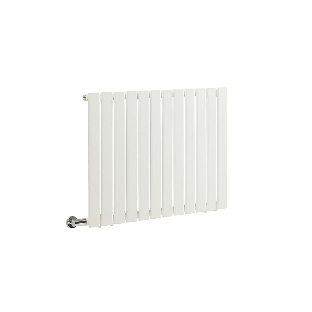 Milano White Horizontal Electric - 635Mm X 840Mm (Single Panel) Designer Radiator With Cable Cover - X Ecoso Alpha