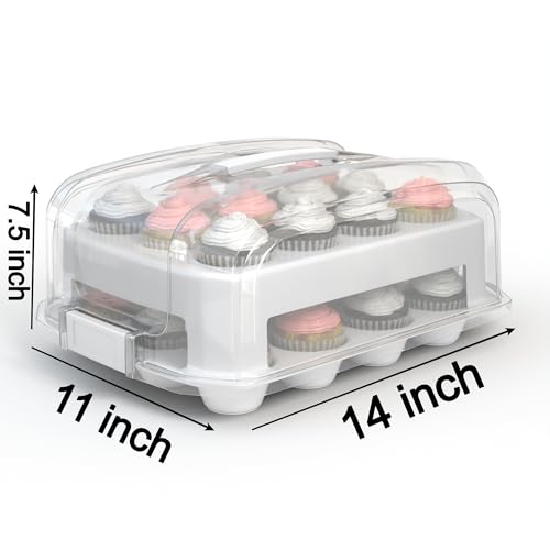 Top Shelf Elements CCWHITE Cupcake Carrier, White Cupcake Holder Carries 24 Standard-Size Cupcakes thumb #3