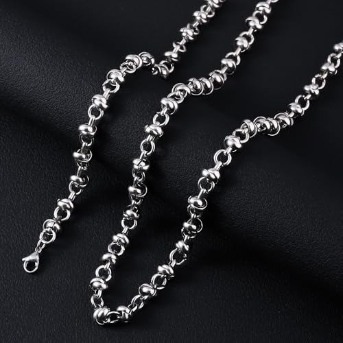 Image of THE MEN THING Chain for Men, Luxury Pure Titanium Steel Chain | Silver Stainless Steel Chain | Necklace Jewellery for Men & Boys