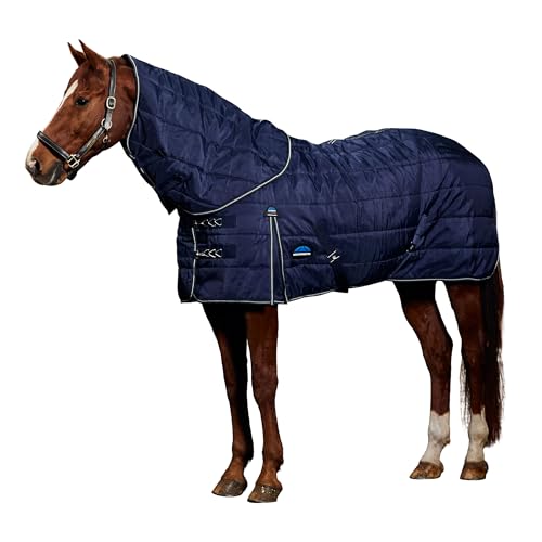WeatherBeeta ComFiTec PP Channel Quilt Stable Detach-A-Neck 220G, Navy/Charcoal, 6'6