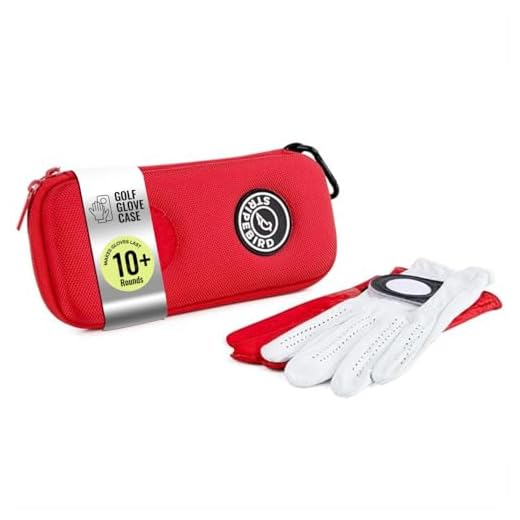 Stripebird - Golf Performance Gloves Holder Case (Major Red) - Protect and Keep Golf Gloves Dry - Moisture Free Storage Design - Includes Golf Bag Clip for Golfers
