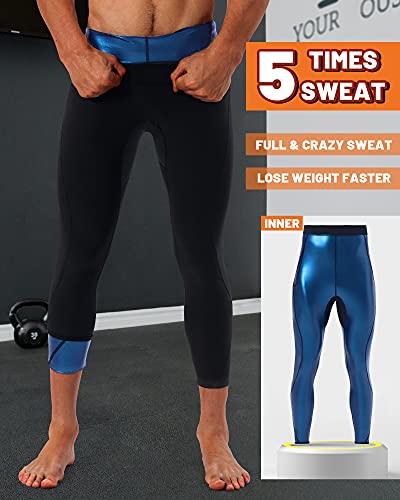 LMCOB Sauna Sweat Short Pants for Men Hot Thermo Sauna Leggings Compression Hight Waist Pants Workout Body Shaper Sauna Suit2