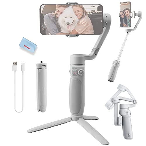 Image of Zhiyun Smooth Q4 Combo Gimbal Stabilizer for Smartphone iPhone Android Cellphone,3-Axis Phone Gimbal w /Built-in Extension Rod Selfie Stick,Megnetic Fill Light,Carrying Bag,Tripod,Grey