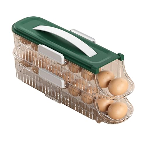 Egg Storage Box, Two Layer Refrigerator Egg Container, Space Saving Fridge Door Organizer, PET Material, Fridge Organization For Quick Visual Checks