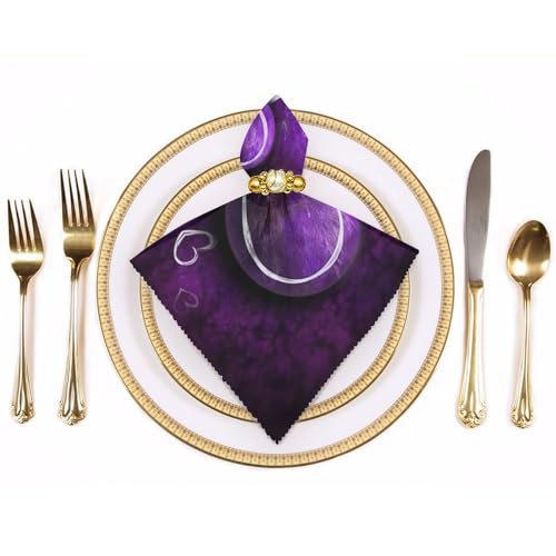Servilletas de Tela Purple Hearts 4 Piezas miniatura 3