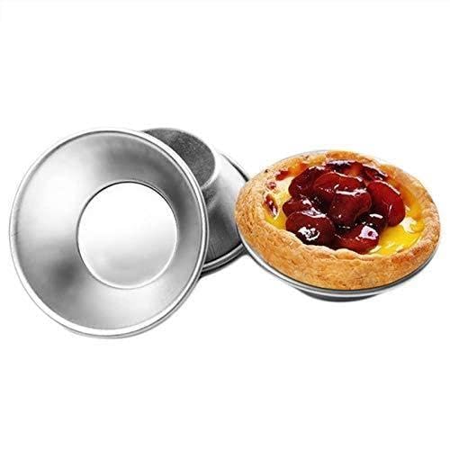 FROVOL 1/10 moldes de aluminio estilo portugués para tartas de huevos, pasteles de frutas, moldes para hornear pequeños pasteis nata herramienta redonda para horno