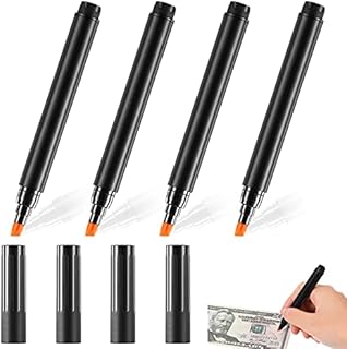 Counterfeit Bill Detector Pen Fake Bill Checker Money Tester Pen Universal Detect False Currency Pen Bills Counterfeit Detector (4 Pieces)