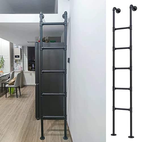 Kit de Escalera para Loft, Escalera de Hierro Forjado para litera, Ideal para Biblioteca, Caravana, Barco, Muelle o Armario, pasamanos para Cama Alta en dormitorios de Casas pequeñas, incluy
