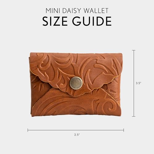 Image of Portland Leather Goods Mini Daisy Wallet for Women - Handmade from the Finest Full-Grain Hides - Features Envelope Design with Snap Closure - Meadow