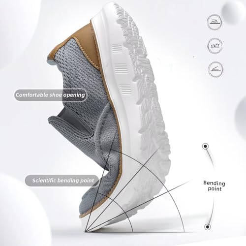 Image of Mens Boat Loafers Slip-on Casual Mesh Walking Shoes Business Oxfords Sneakers Work Lightweight Comfortable Soft Sole