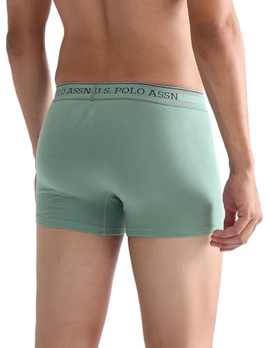 Image of U.S. Polo ASSN. Mens OET15 Mid Rise Solid Underwear Trunks - Pack of 3