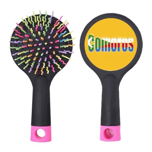 Brosse à cheveux démêlante pour salon et maison au motif Comores avec socle